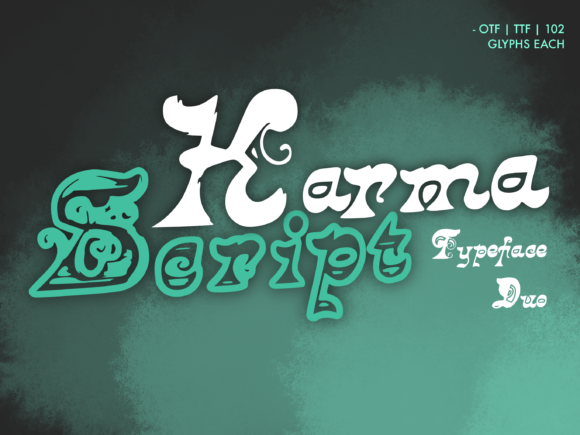 Karma Script Duo: Capture 70s Retro Charm in Your Designs